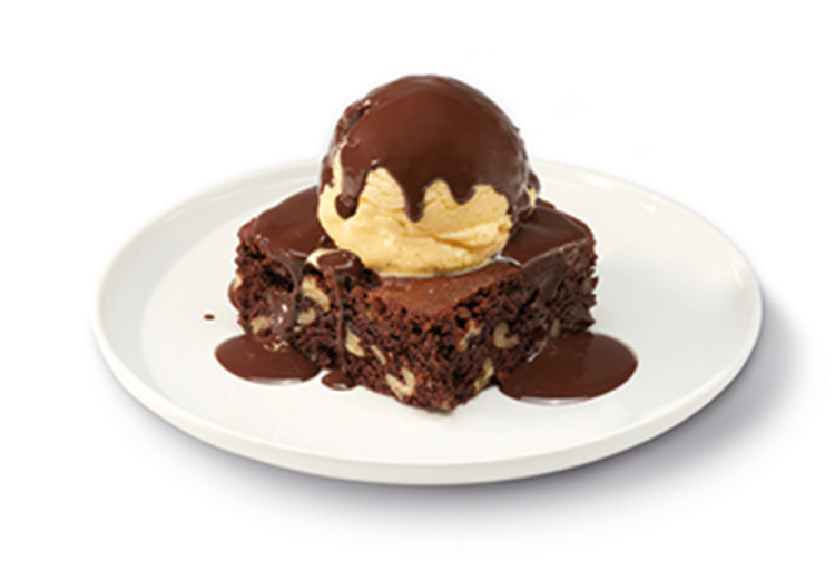 Brownie con helado